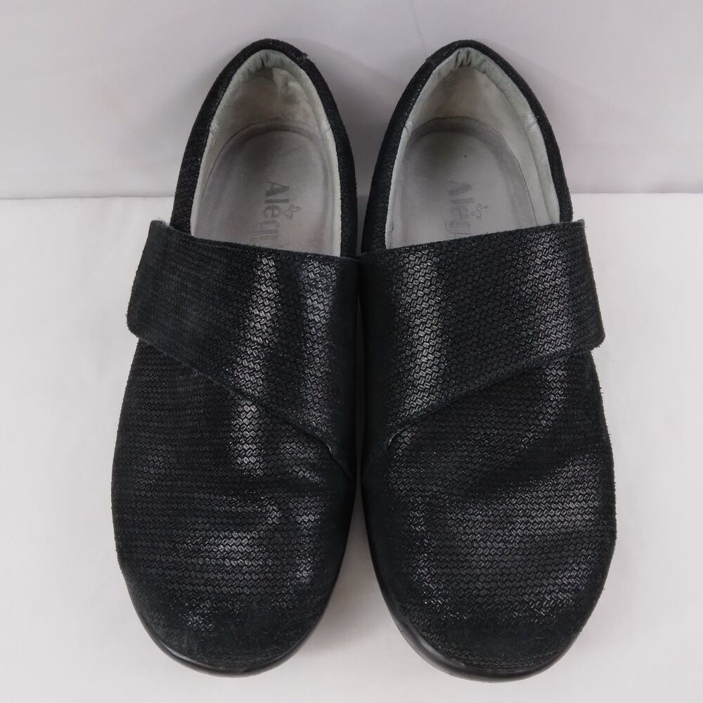 Alegría Lauryn Comfort Shoes Black Leather Work Clogs Adjustable Strap Women 38W - Picture 4 of 12